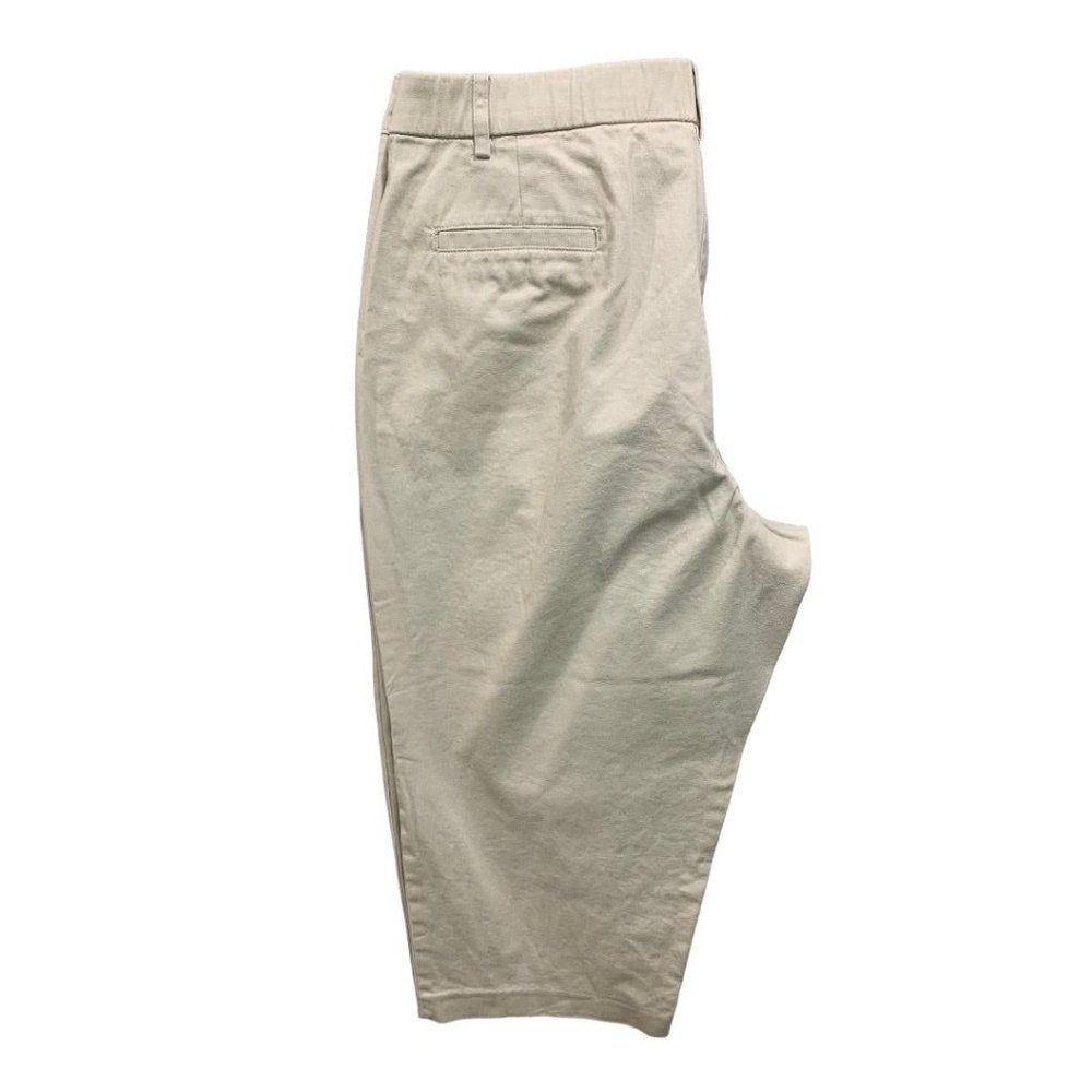 Size 14P Studio Works Petite Women's Tan Capri Pants Cotton‎ Stretch